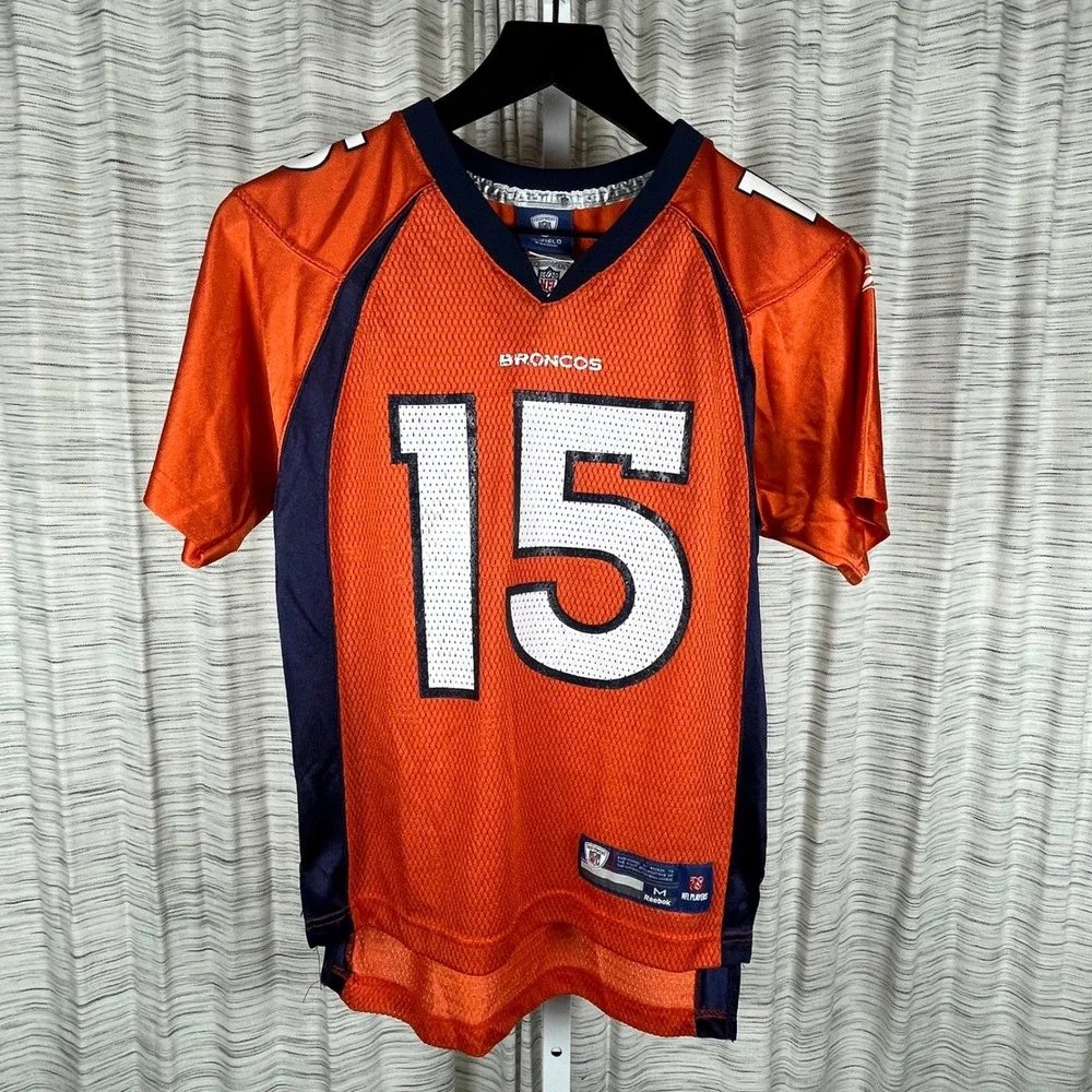 Reebok NFL Denver Broncos Tim‎ Tebow 15 Jersey Youth Medium Orange Navy Blue
